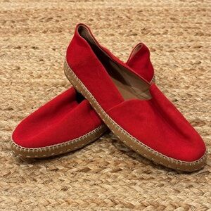 Jil Sander Red Canvas Espadrille Flats Size 36 Made in Spain